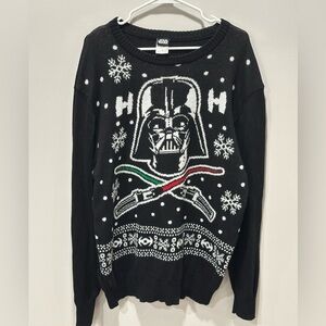 Star Wars Ugly Christmas Sweater with Darth Vader Design Size XL